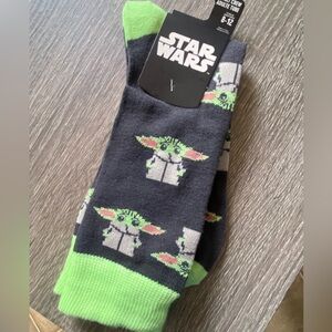 Star Wars Black and Green Casual Socks with Baby Yoda Design